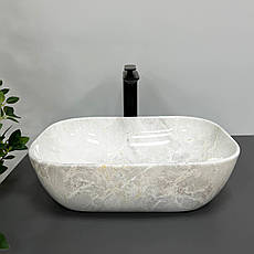 Умивальник (раковина) VBI RAVENNA LIGHT STONE GLOSSY накладний, фото 4