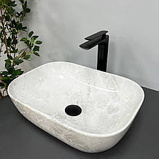 Умивальник (раковина) VBI RAVENNA LIGHT STONE GLOSSY накладний, фото 5