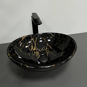 Умивальник (раковина) VBI PARMA MARBLE BLACK GLOSSY накладний, фото 1