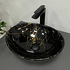 Умивальник (раковина) VBI PARMA MARBLE BLACK GLOSSY накладний, фото 4