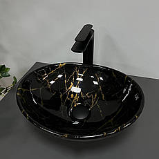 Умивальник (раковина) VBI PARMA MARBLE BLACK GLOSSY накладний, фото 5