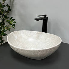 Умивальник (раковина) VBI PARMA LIGHT STONE MATT накладний, фото 4