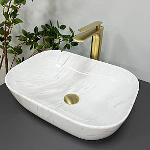 Умивальник (раковина) VBI RAVENNA MARBLE NATURE GLOSSY накладний, фото 1