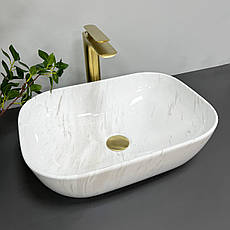 Умивальник (раковина) VBI RAVENNA MARBLE NATURE GLOSSY накладний, фото 4