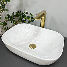 Умивальник (раковина) VBI RAVENNA MARBLE NATURE GLOSSY накладний, фото 5