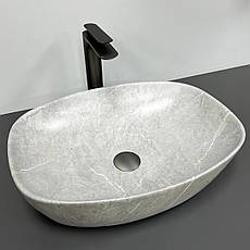 Умивальник (раковина) VBI OLBIA GREY STONE MATT накладний, фото 4