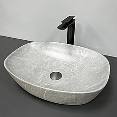 Умивальник (раковина) VBI OLBIA GREY STONE MATT накладний, фото 5