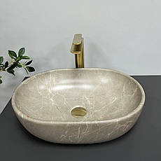 Умивальник (раковина) VBI MODENA S BEIGE STONE MATT накладний, фото 5