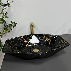 Умивальник (раковина) VBI VENEZIA MARBLE BLACK GLOSSY накладний, фото 4