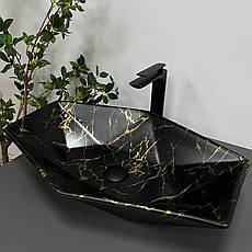 Умивальник (раковина) VBI VENEZIA MARBLE BLACK MATT накладний, фото 4