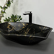 Умивальник (раковина) VBI VENEZIA MARBLE BLACK MATT накладний, фото 5
