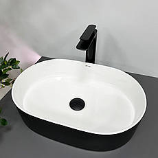 Умивальник (раковина) VBI VERONA 50 BLACK WHITE накладний, фото 4