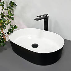 Умивальник (раковина) VBI VERONA 50 BLACK WHITE накладний, фото 5