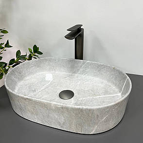 Умивальник (раковина) VBI VERONA 50 GREY STONE GLOSSY накладний, фото 1