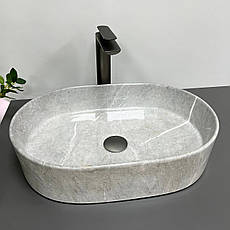 Умивальник (раковина) VBI VERONA 50 GREY STONE GLOSSY накладний, фото 5