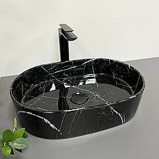 Умивальник (раковина) VBI VERONA 50 BLACK MARMO GLOSSY накладний, фото 4