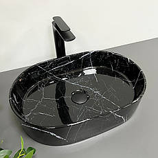 Умивальник (раковина) VBI VERONA 50 BLACK MARMO GLOSSY накладний, фото 5