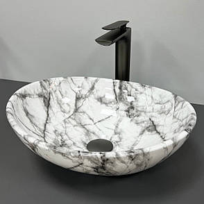 Умивальник (раковина) VBI PARMA STATUARIO BLACK VEINS GLOSSY накладний, фото 1