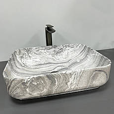 Умивальник (раковина) VBI PALERMO GREY ONYX GLOSSY накладний, фото 4