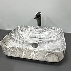 Умивальник (раковина) VBI PALERMO GREY ONYX GLOSSY накладний, фото 5