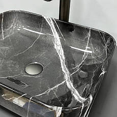 Умивальник (раковина) VBI PALERMO DARK GREY AGATE GLOSSY накладний, фото 4