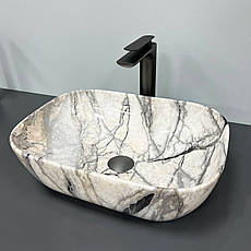Умивальник (раковина) VBI RAVENNA LIGHT GREY ONYX GLOSSY накладний, фото 4