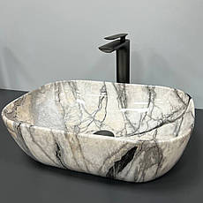 Умивальник (раковина) VBI RAVENNA LIGHT GREY ONYX GLOSSY накладний, фото 5