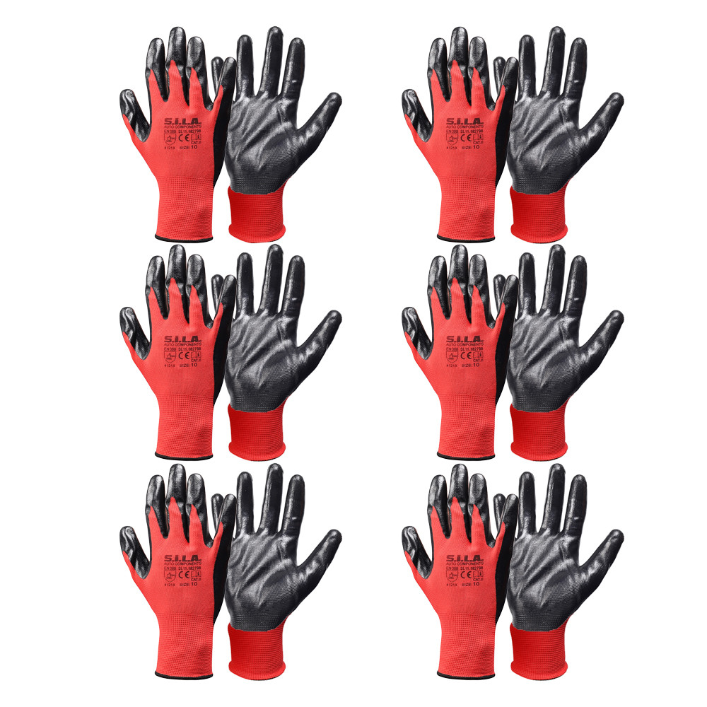 Рукавички маслобензостійкі (10 пар) з нітриловим покриттям (Розмір 10) EN388 4121X (в-во S.I.L. SL11.182798-10