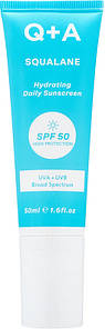 Крем для обличчя сонцезахисний зволожувальний SPF50 Q+A Squalane Hydrating Daily Sunscreen, 50 мл
