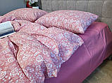 Постільна білизна ранфорс-жатка Троянди рожевий мікс, фото 2