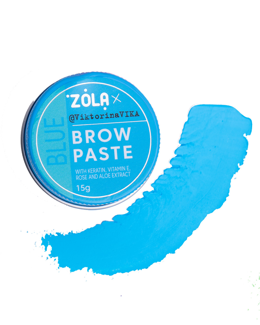 Броу паста BLUE Eyebrow Paste "ZOLA", голубая,  15 гр