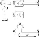 Комплект дверних ручок Dublin Алюміній  з покриттям під мат.хром + PC в комплекті, фото 2