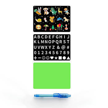 Дитяча дошка для малювання розміру А5 Raw JSK-FA5 Флуоресцентна дошка для малювання з трафаретом