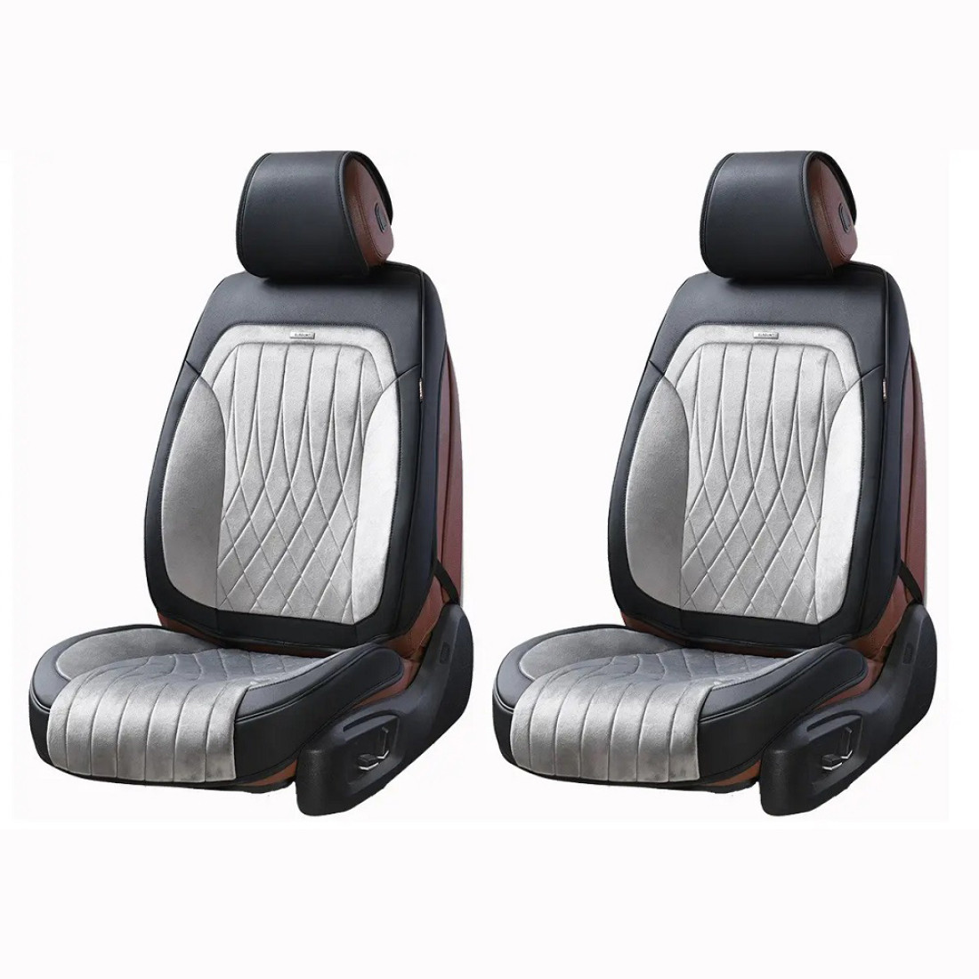 Накидки на сидіння авто ПЕРЕТРИМАННЯ 3D ELEGANT MODENA 700 233 сірі (алькантара + екошкіра) ПОЛЬША, фото 1