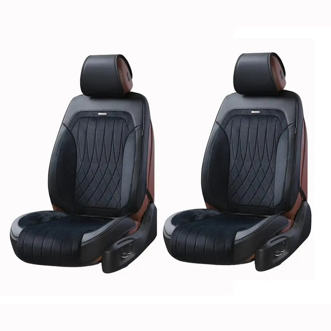 Накидки на сидіння авто ПЕРЕТРИМАННЯ 3D ELEGANT MODENA 700 236 чорні (алькантара + екошкіра) ПОЛЬША, фото 1