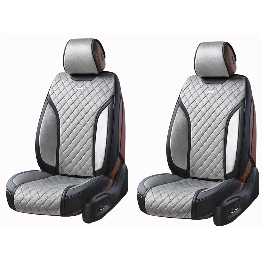 Накидки на сидіння авто ПЕРЕТРИМАННЯ 3D ELEGANT TORINO 700 223 сірі (алькантара + екошкіра) ПОЛЬША, фото 1