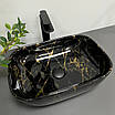 Умивальник (раковина) VBI RAVENNA MARBLE BLACK GLOSSY накладний, фото 5