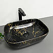 Умивальник (раковина) VBI RAVENNA MARBLE BLACK MATT накладний, фото 4