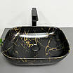 Умивальник (раковина) VBI RAVENNA MARBLE BLACK MATT накладний, фото 5