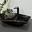 Умивальник (раковина) VBI VENEZIA MARBLE BLACK MATT накладний, фото 4