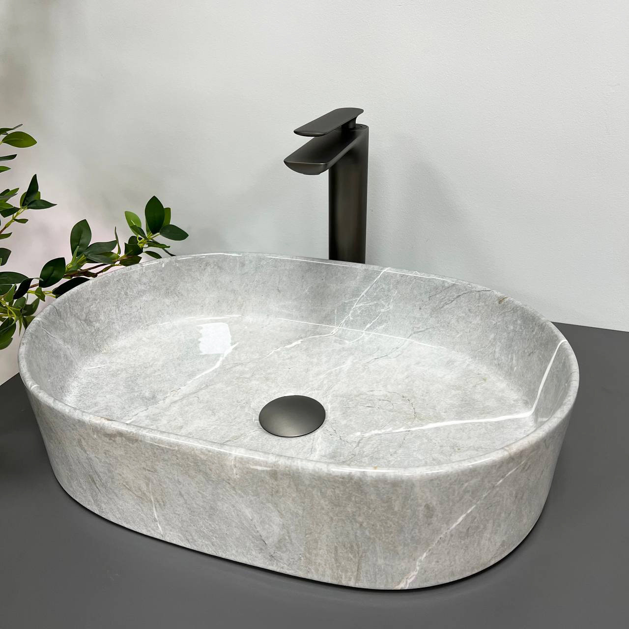 Умивальник (раковина) VBI VERONA 50 GREY STONE GLOSSY накладний