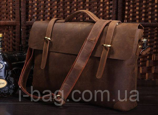 Чоловік шкіряний портфель, сумка, ретро-стиль 7082R кінська шкіра