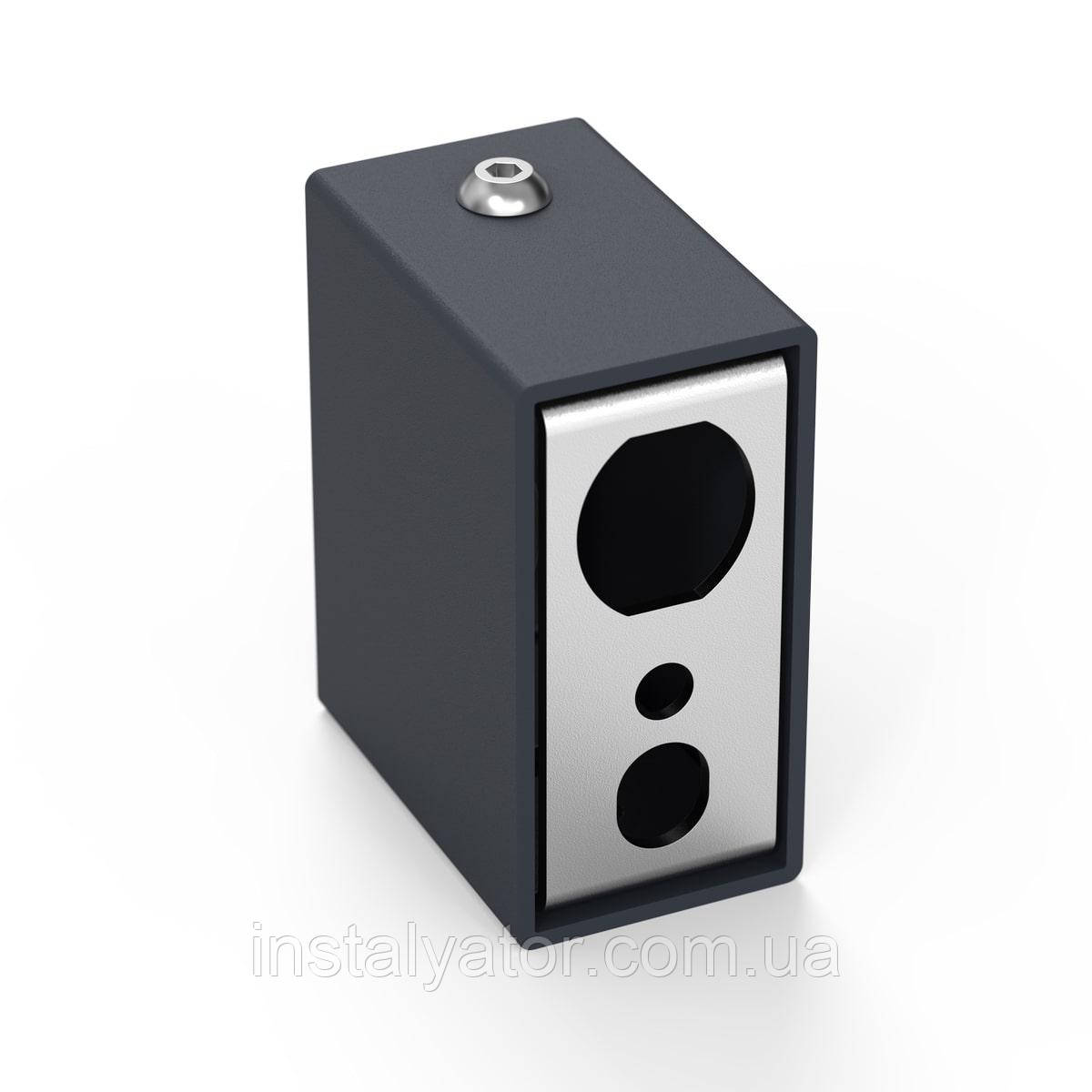 Модуль прихованого ел.підключення (для профільної стійки) Графіт, фото 1