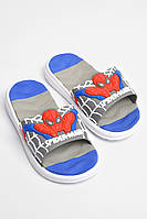 Шлепки детские для мальчика серого цвета с человеком пауком 181122M