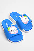 Шлепки детские синего цвета с рисунком 181216M