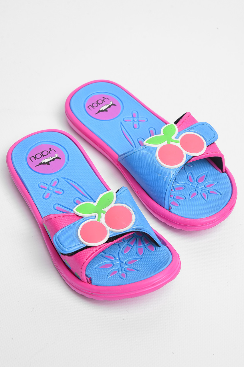 Шльопанці дитячі для дівчинки рожевого кольоу з вишнею 181247P, фото 1