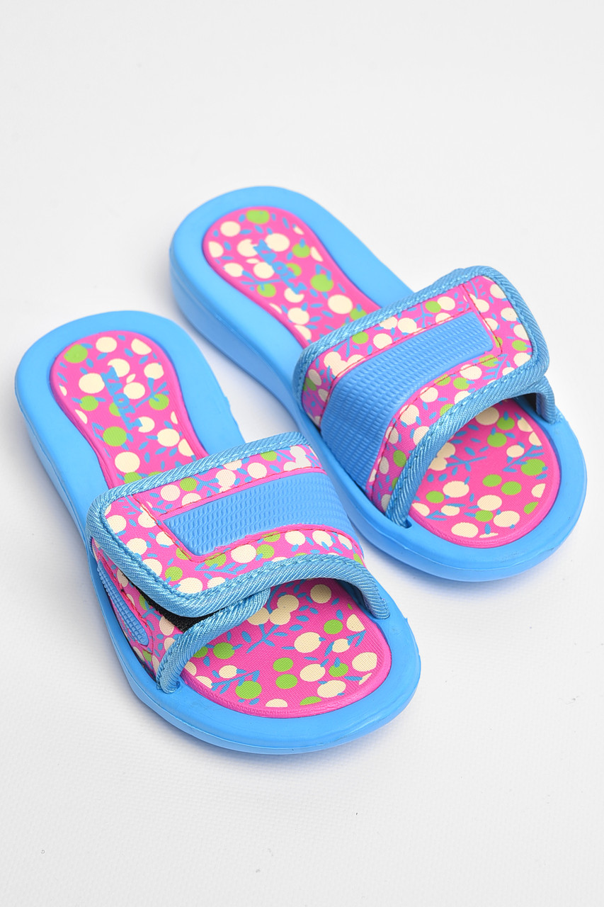 Шльопанці дитячі для дівчинки блакитного кольору 181292T Безкоштовна доставка, фото 1