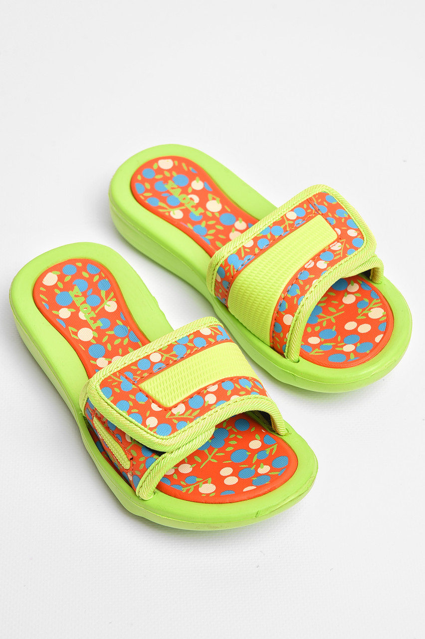 Шльопанці дитячі для дівчинки салатового кольору 181294T Безкоштовна доставка, фото 1