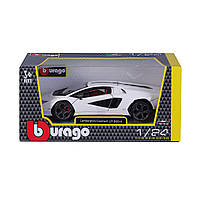 Машинка металева Lamborghini Countach LPI 800-4 Ламборгіні відкр двері 1:24 біла 9*20*4см (18-21102), фото 6