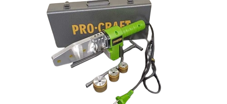 Паяльник для пластикових труб з насадками Procraft PL1900, Паяльник для паяння ПВХ труб Прокрафт, Гарантія 3 роки